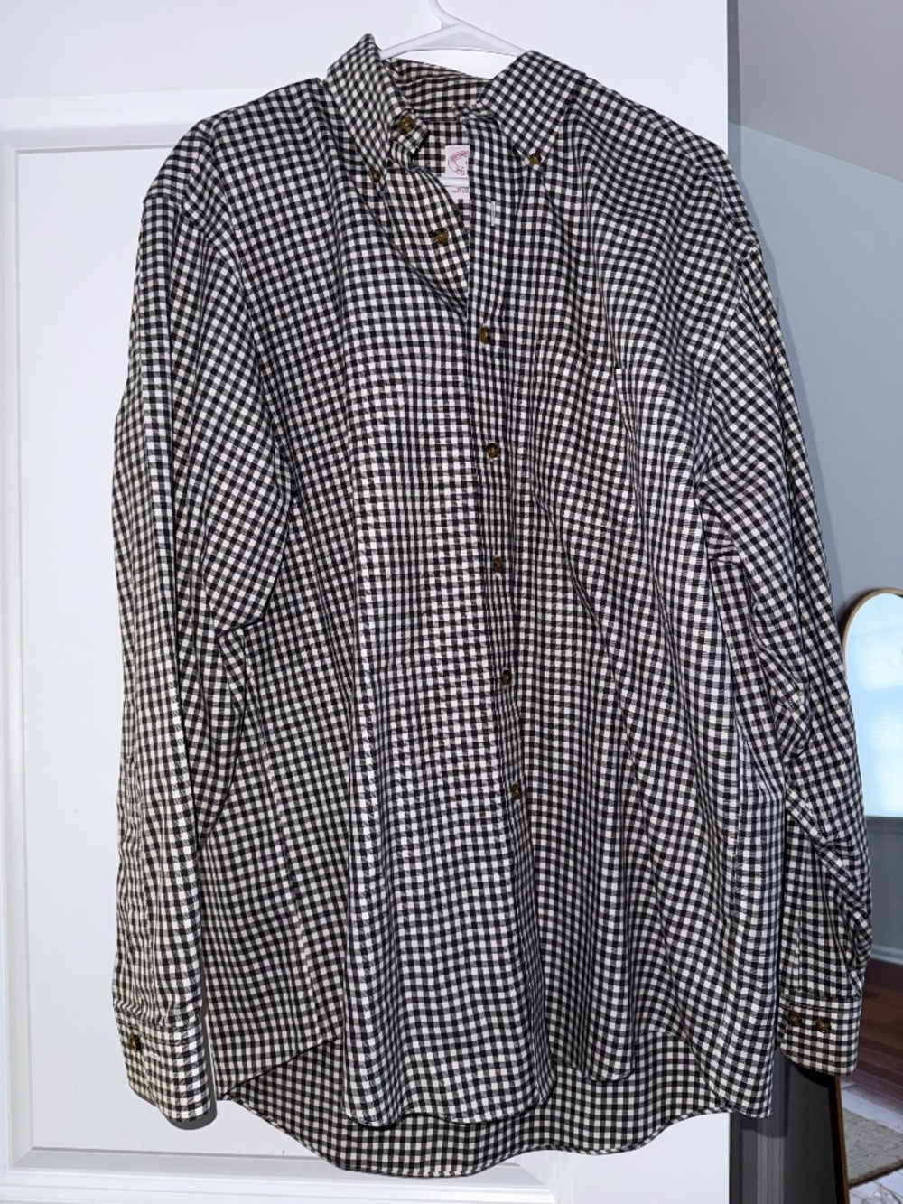 Brooks Brothers Black & White Plaid Button-Down Shirt